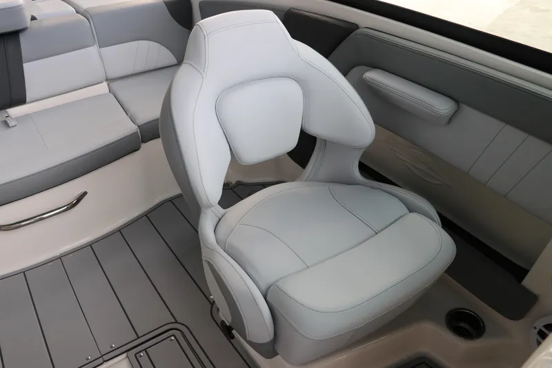Slide: The Image of 2026 Chaparral 21 SSi OB boat interior with sleek, modern seating design. - 37