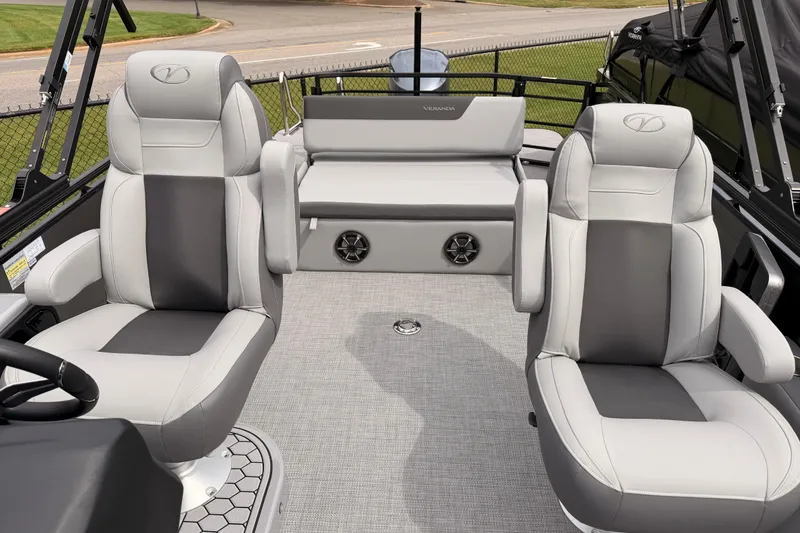 Slide: The Image of 2026 Veranda VR 265 VLI boat interior with plush seating and modern design. - 11