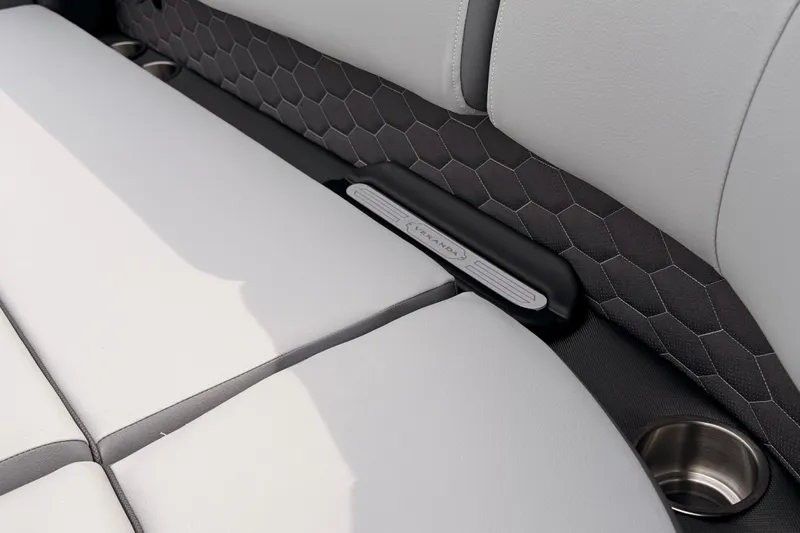 Slide: The Image of 2026 Veranda VR 265 VLI interior with hexagonal pattern and cup holders. - 12
