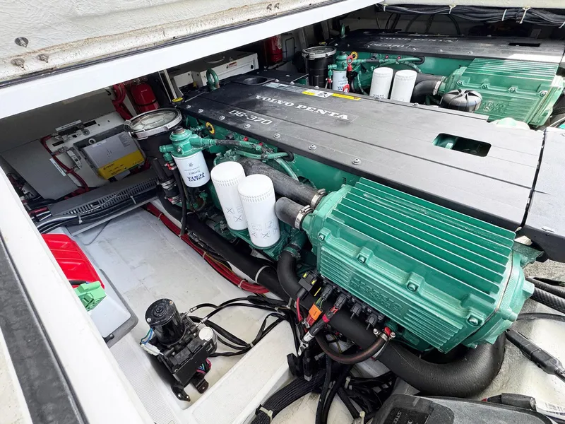 Slide: The Image of Engine compartment of a 2015 Beneteau Gran Turismo 44 with Volvo Penta engines. - 22
