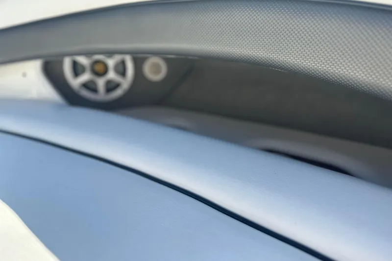 Slide: The Image of Close-up of 2007 Sea Ray 290 SLX boat interior with speaker detail. - 61