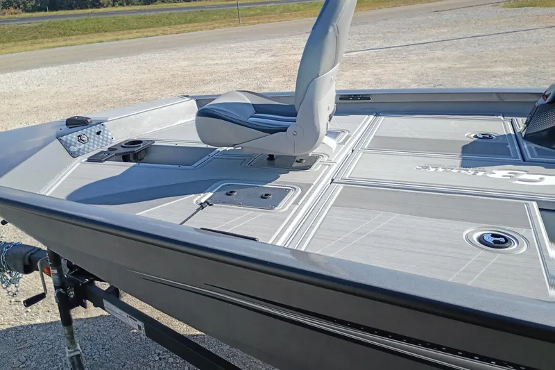 Slide: The Image of 2026 G3 1710SE boat deck with seating, featuring sleek design and modern fixtures. - 2