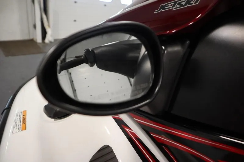 Slide: The Image of Close-up of a 2015 Sea-Doo Spark for 3 mirror, showcasing sleek design details. - 15