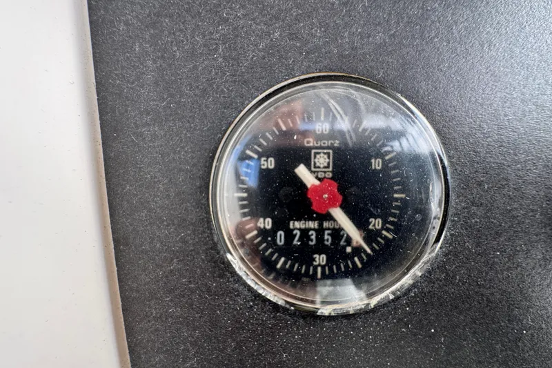 Slide: The Image of Close-up of a 1993 Blackfin Sportfisher engine hour meter showing 2352 hours. - 22