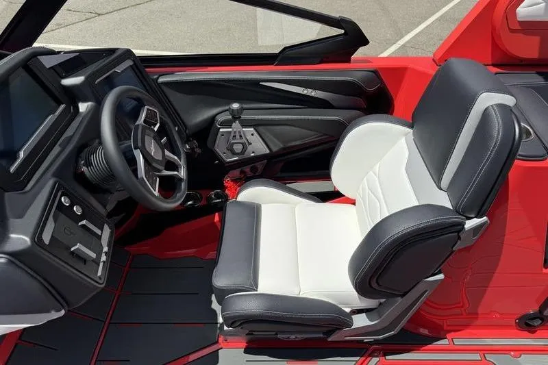 Slide: The Image of 2025 Supra SL 575 interior with modern dashboard and sleek black-and-white seating. - 7