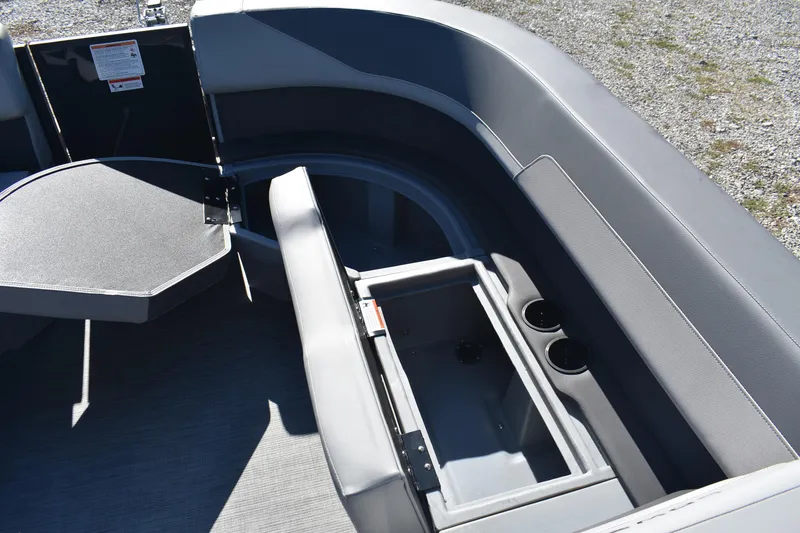 Slide: The Image of Interior of 2026 Lowe LS 170 boat with seating and storage compartments. - 10