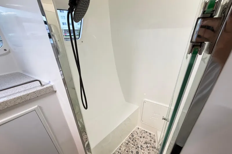 Slide: The Image of Modern shower area in 2023 Royal Cape Catamarans Majestic 530 yacht. - 73