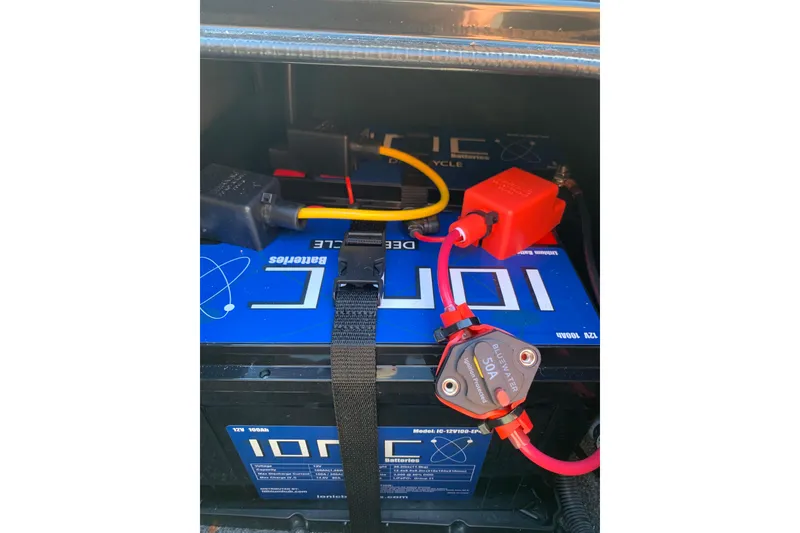 Slide: The Image of Battery compartment of 2023 Bass Tracker Pro Guide V-16 WT boat. - 8