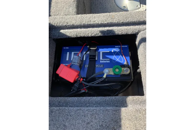Slide: The Image of Battery compartment of 2023 Bass Tracker Pro Guide V-16 WT boat. - 9