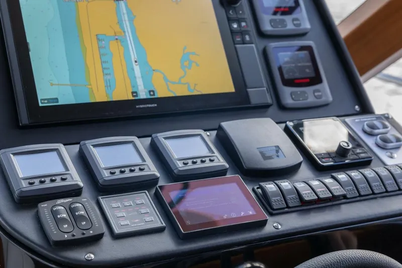 Slide: The Image of Control panel of 2026 Hylas M49 yacht with navigation and monitoring systems. - 25