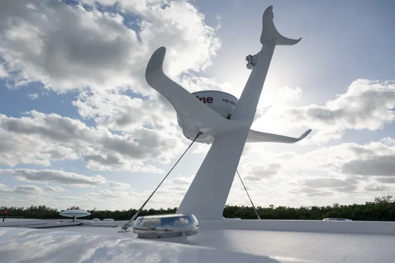 Slide: The Image of 2026 Hylas M49 yacht radar system against a cloudy sky. - 7