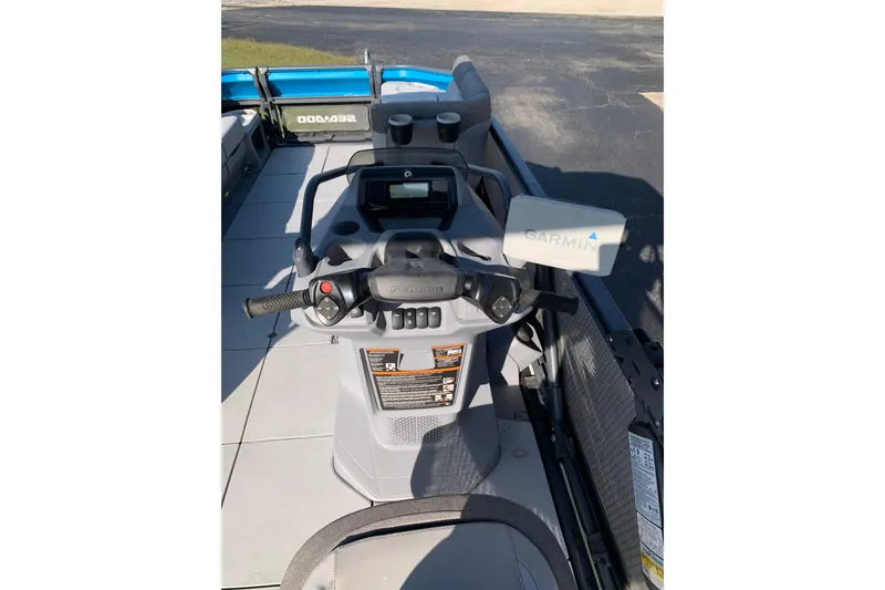 Slide: The Image of 2023 Seadoo Switch Cruise 21 dashboard with Garmin navigation system. - 7