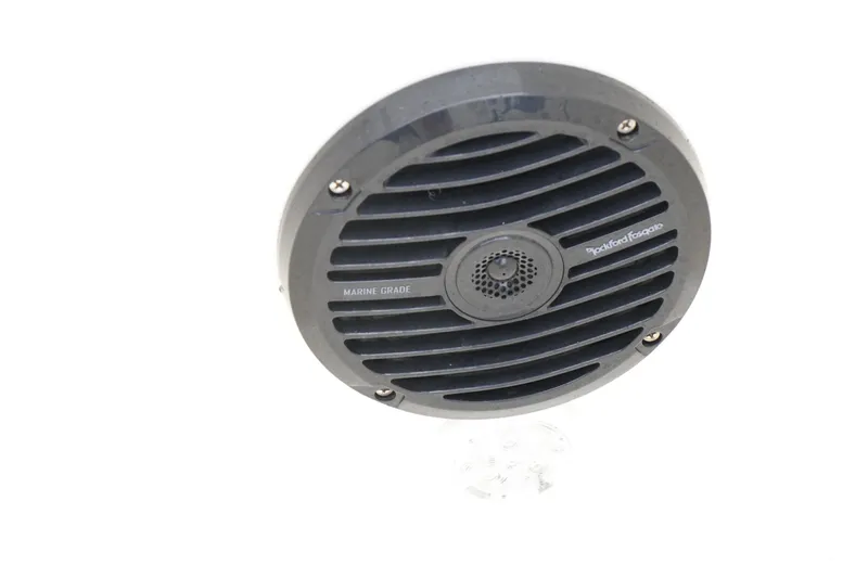 Slide: The Image of Marine-grade speaker on 2022 Bayliner DX 2200 boat, featuring Rockford Fosgate design. - 19