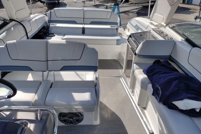 Slide: The Image of 2019 Formula 310 Bowrider interior with luxurious seating and modern amenities. - 20