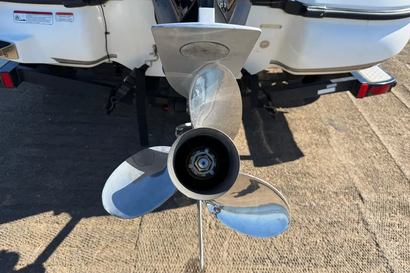 Slide: The Image of 2016 Nitro Z18 boat deck with storage compartments and motor. - 40