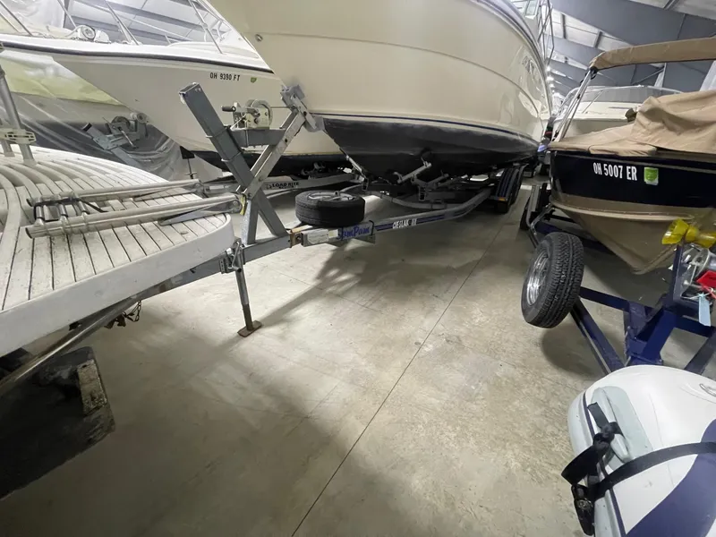 Slide: The Image of 1988 Sea Ray 268 Cruiser on trailer in storage facility. - 4