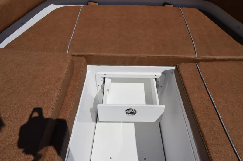 Slide: The Image of 2026 Sea Hunt Gamefish 27 Forward Seating with open storage compartment. - 17