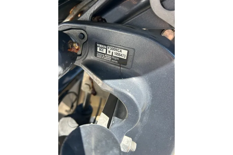 Slide: The Image of Close-up of a Yamaha F300NCA engine part on a 2019 Pathfinder 2600 HPS boat. - 11
