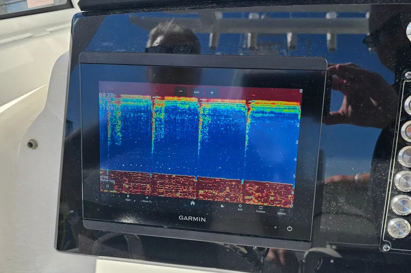 Slide: The Image of Garmin fishfinder display on 2024 Sea Fox 268 Commander boat dashboard. - 18