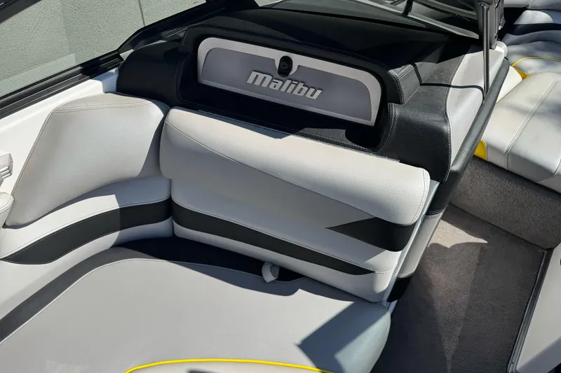 Slide: The Image of 2017 Malibu Wakesetter 23 LSV interior with sleek, modern seating design. - 22
