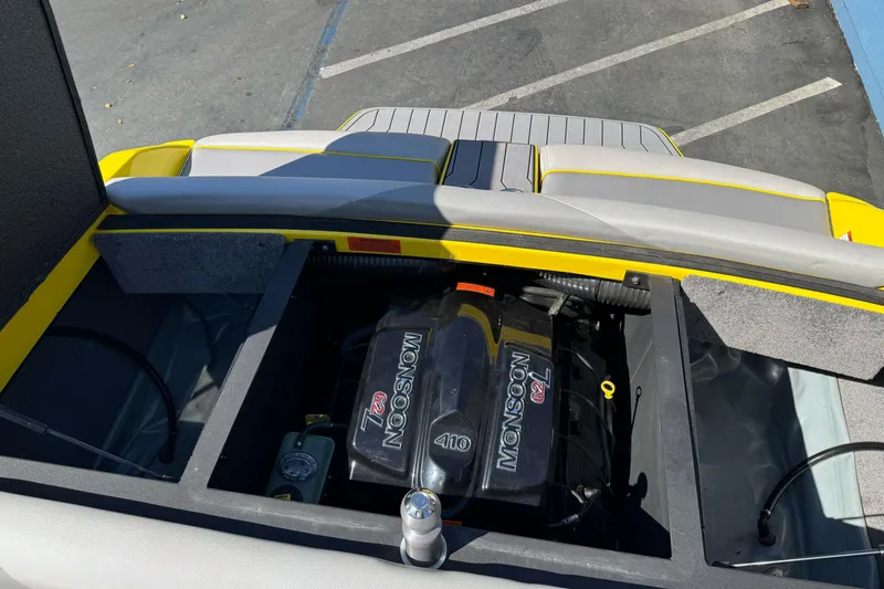 Slide: The Image of 2017 Malibu Wakesetter 23 LSV engine compartment with Monsoon 6.2L engine. - 33