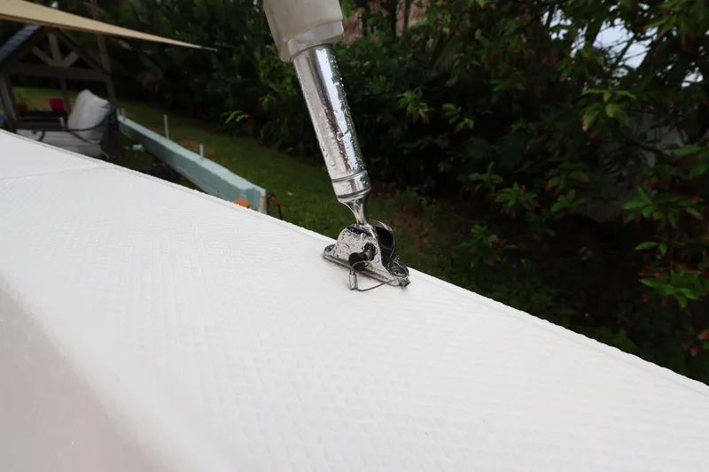 Slide: The Image of 2016 Robalo R160 Center Console boat detail with chrome fitting. - 21