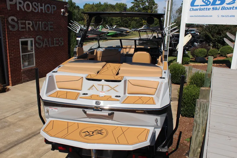 Slide: The Image of 2026 ATX Surf Boats 22 Type-S displayed at Charlotte Ski Boats dealership. - 3