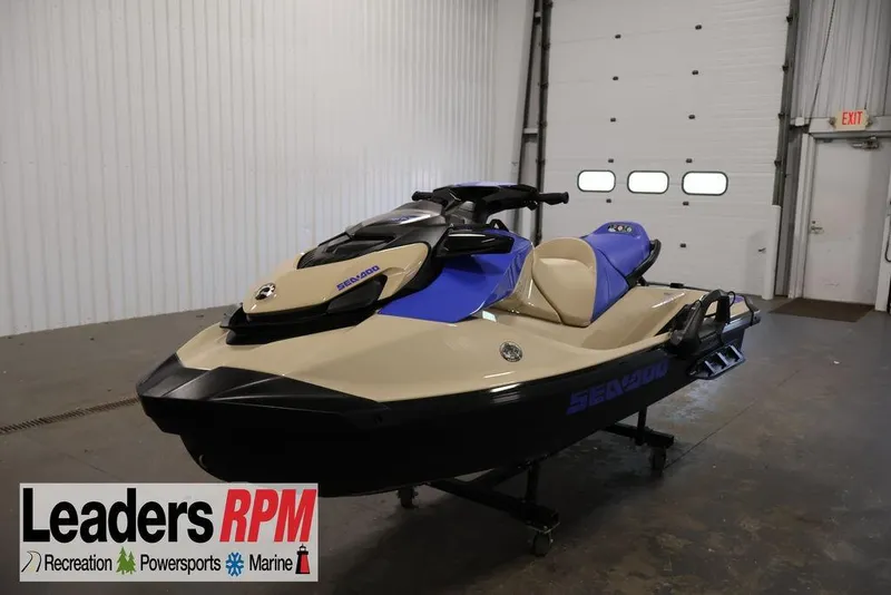 The Image of 2026 Sea-Doo Wake 170 jet ski in showroom, featuring sleek design and vibrant colors. - 0