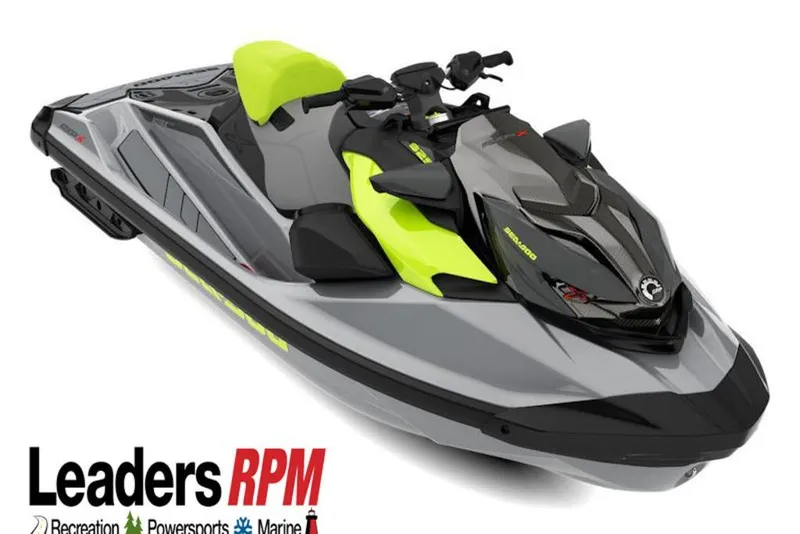 The Image of 2026 Sea-Doo RXP-X 325 jet ski in gray and neon yellow, displayed by Leaders RPM. - 0