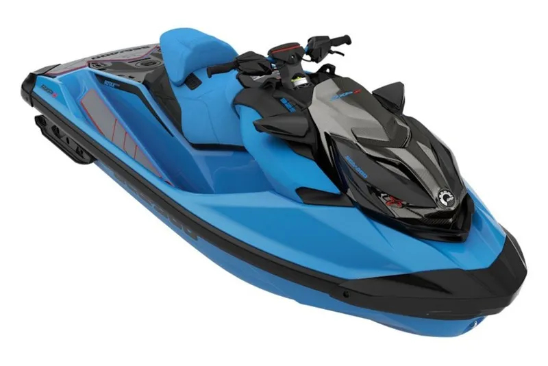 Slide: The Image of 2026 Sea-Doo RXP-X 325 jet ski in vibrant blue and black design. - 21