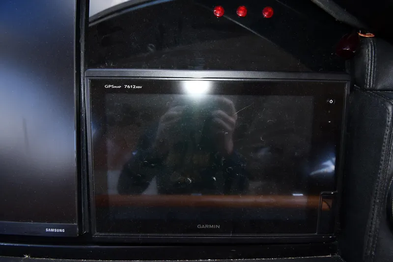 Slide: The Image of Garmin GPSMAP 7612xsv display on 2001 Ferretti Yachts 72 dashboard. - 101