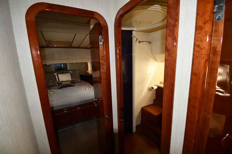Slide: The Image of Luxurious cabin interior of 2001 Ferretti Yachts 72 with wooden finishes. - 53