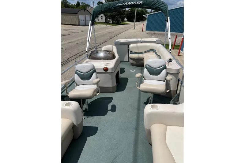 Slide: The Image of 2006 Sun Tracker Party Barge 24 pontoon boat with spacious seating and canopy. - 18