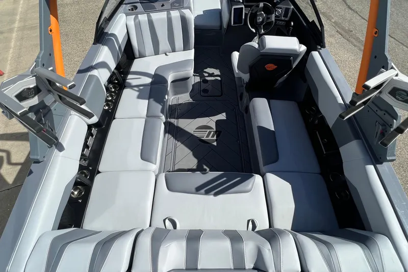 Slide: The Image of 2023 Malibu Wakesetter 22 LSV interior with spacious seating and modern design. - 12