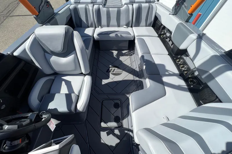 Slide: The Image of 2023 Malibu Wakesetter 22 LSV interior with luxurious seating and modern design. - 20