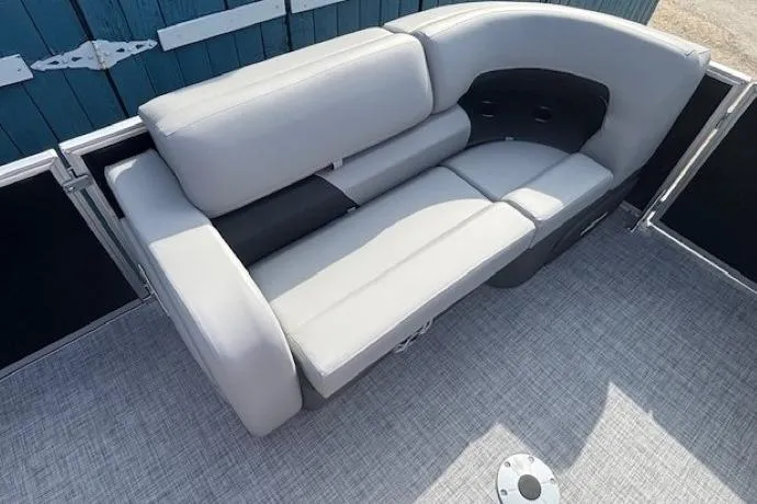 Slide: The Image of Luxurious seating on 2026 Sun Tracker Party Barge 22 RF DLX pontoon boat. - 10