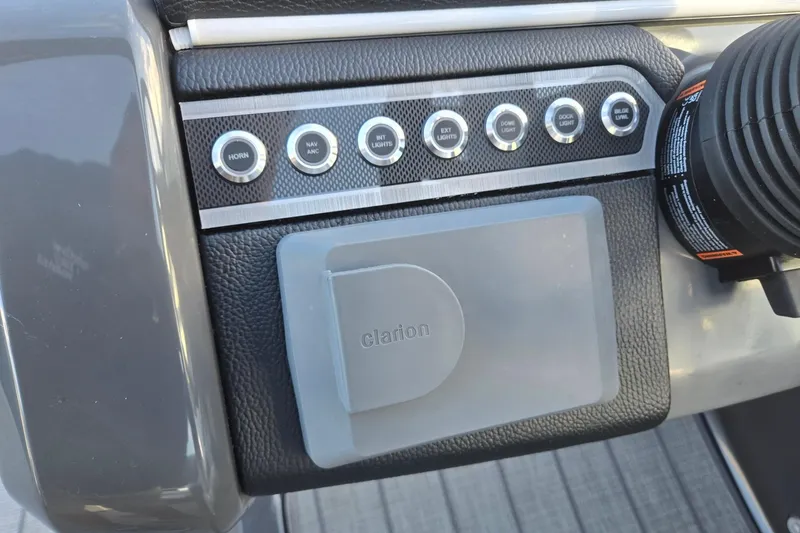 Slide: The Image of Control panel of 2026 Godfrey Monaco 235 ULC boat with Clarion audio system. - 16