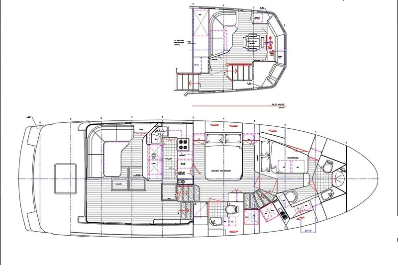 Slide: The Image of Blueprint of 2002 Nordhavn 50 yacht, showcasing interior layout and design details. - 30