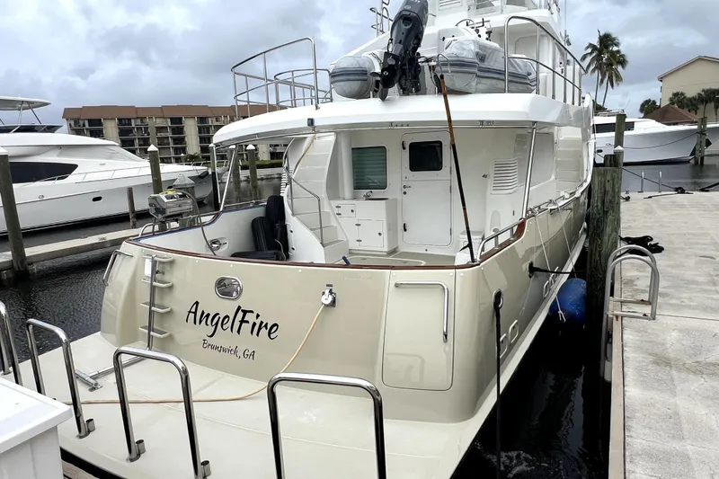 Slide: The Image of 2011 Nordhavn 60 yacht "AngelFire" docked in Brunswick, GA marina. - 3