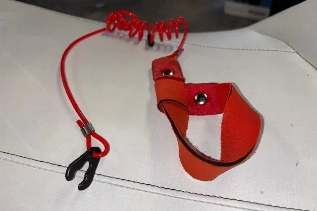 Slide: The Image of Red safety lanyard on Yamaha WaveRunner VX Cruiser HO seat, 2018 model. - 13