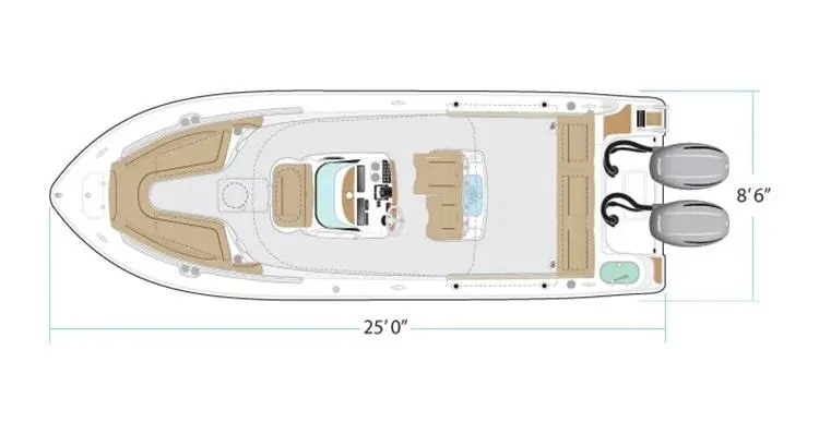 Slide: The Image of 2026 NauticStar 252 Legacy boat interior with gray cushioned seating and steering wheel. - 11