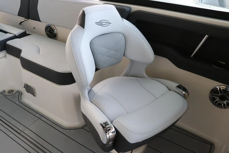 Slide: The Image of Luxury seating in 2026 Chaparral 250 OSX boat interior, featuring sleek design and comfort. - 41