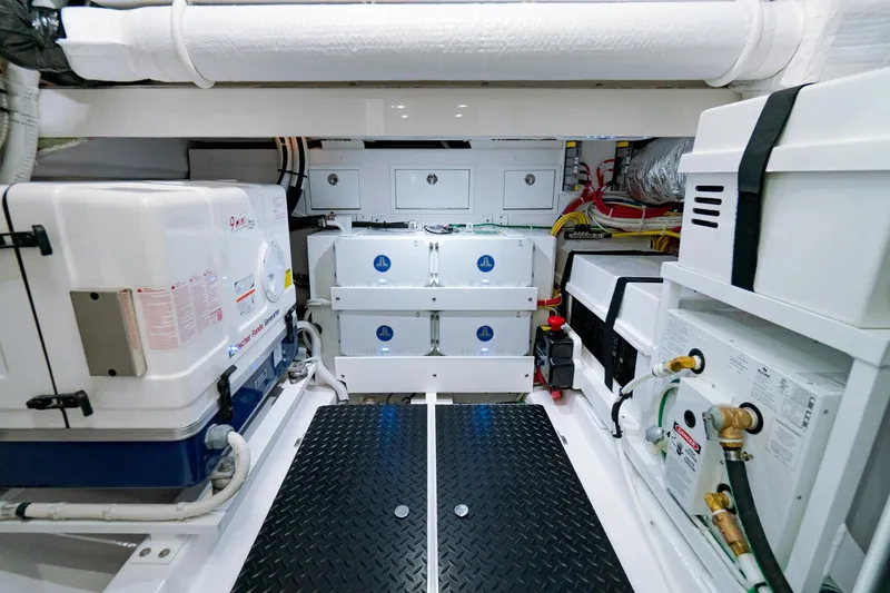 Slide: The Image of Engine room of 2026 Valhalla Boatworks V-46, featuring advanced equipment and organized layout. - 29