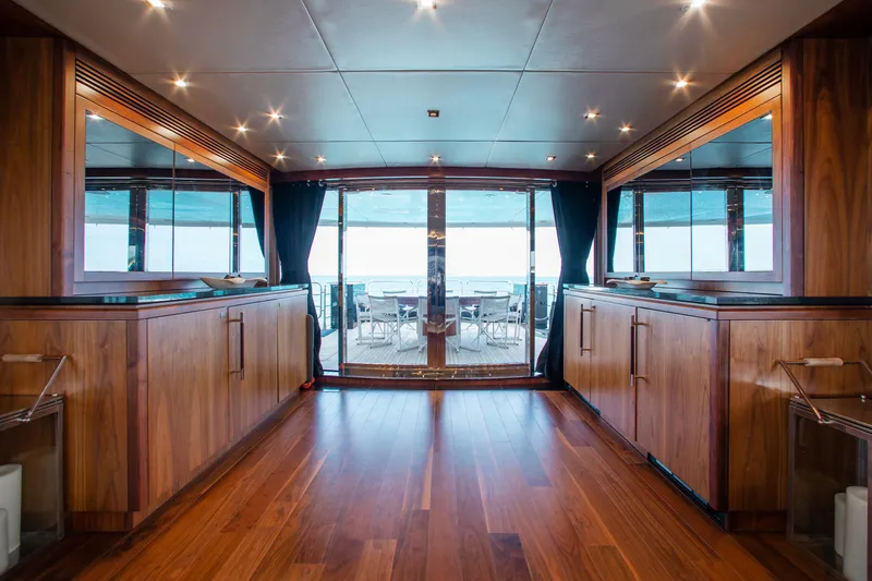 Slide: The Image of Luxury Sunseeker 131 yacht deck with dining area, 2014 model. - 9