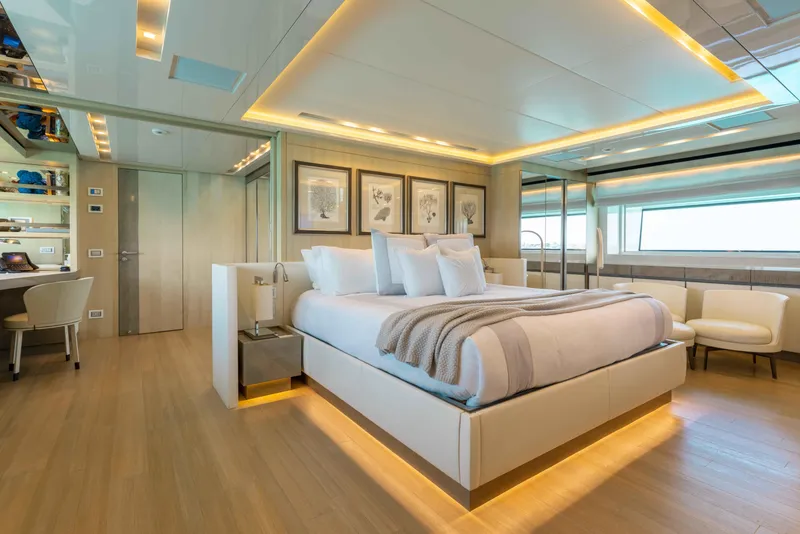 Slide: The Image of Luxurious interior of 2016 Sanlorenzo SD126 yacht with modern furnishings and large windows. - 11