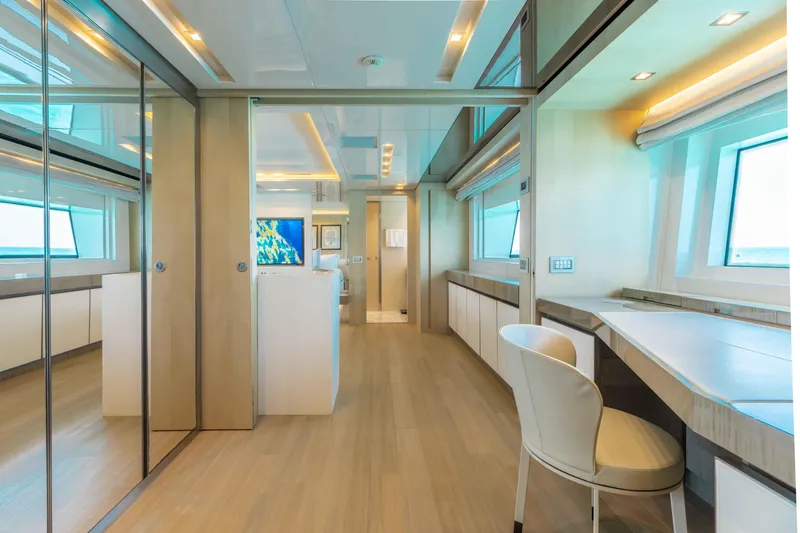 Slide: The Image of Luxurious office space on the 2016 Sanlorenzo SD126 yacht with ocean view. - 12