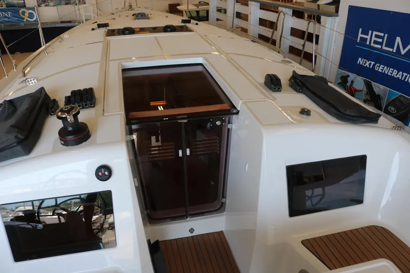 Slide: The Image of 2026 Jeanneau Sun Odyssey 415 yacht deck with sleek design and modern features. - 19