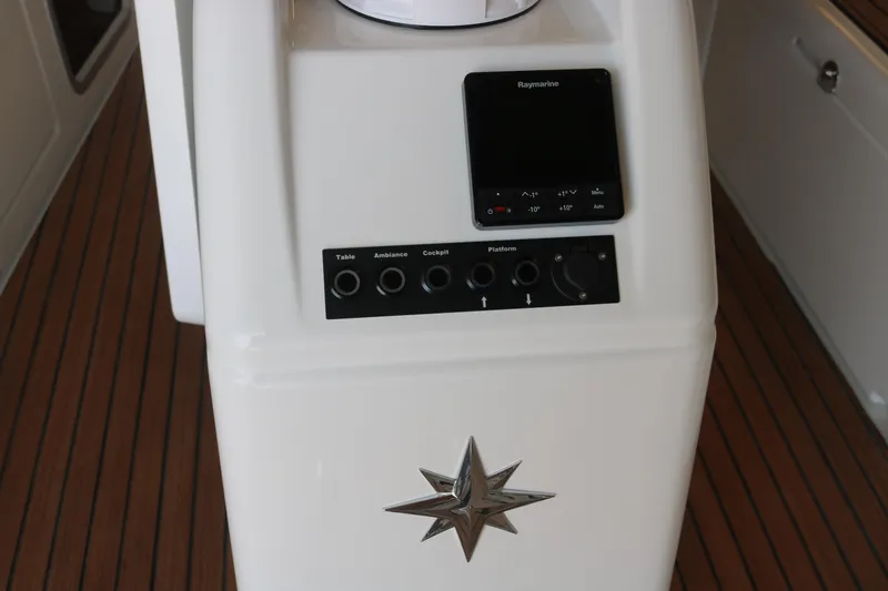 Slide: The Image of Control panel on Jeanneau Sun Odyssey 415 yacht, featuring navigation and ambiance settings. - 12