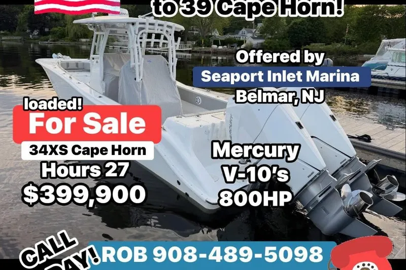 The Image of 2025 Cape Horn 34 XS boat for sale, 27 hours, $399,900, Belmar, NJ. Mercury V-10 engines. - 0