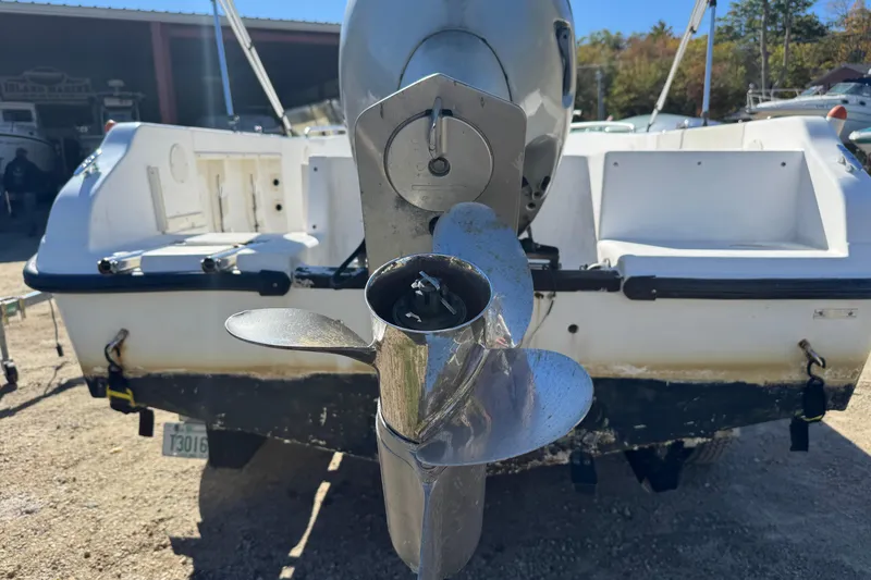 Slide: The Image of 2003 Mako 192 Center Console boat with visible outboard motor and propeller. - 6